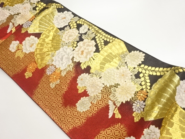 JAPANESE FUKURO OBI / WOVEN FOLDING FAN PATTERN
